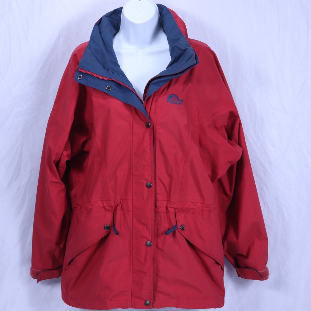 LOWE ALPINE TRIPLE POINT Red Hooded RAIN JACKET Windbreaker Women's M - Measured